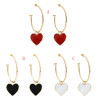 E-5649 Love Drop Heart Hoop Earrings Women Girl Gold Hoop Stud Earring