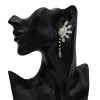 E-5650 Rhinestone Flower Dangle Earrings for Women Wedding Ear Jewelry