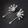 E-5650 Rhinestone Flower Dangle Earrings for Women Wedding Ear Jewelry