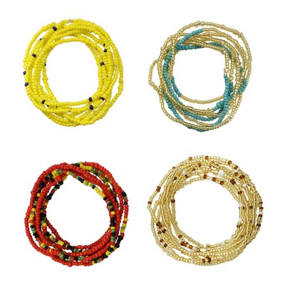 N-7330 8 Pieces Set Multi-Layer Chain Beaded  Waist Chain Color Dance Chain for Women Jewelry Design