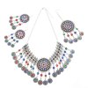 N-7331 Women Bohemia Jewelry Set Rhinestone Coin Tassel Dancing Earrings Necklace Hair Dangle Set