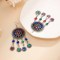 N-7331 Women Bohemia Jewelry Set Rhinestone Coin Tassel Dancing Earrings Necklace Hair Dangle Set