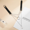 N-7332 Lock Pendant Leather Belt Chain Necklace For Any Occasion Jewelry Accessories