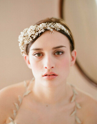 F-0724 Elegant Bride Crowns Pearl Crystal Flower Wedding Tiara Bridal Hair Accessories