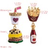 E-5652 2020 Halloween Funny Vintage Crystal Cute Food Hamburger French Fries Drop Earrings For Women Girl Dangle Earring Female Fashion Jewely