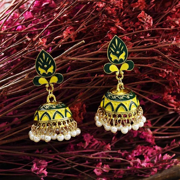 E-5654 New fashion Painted Ethnic Wind Tassel Earrings Bohemia Tourism Memorial Retro Pearl Earrings Jewelry Accessory