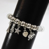B-1013 High-quality natural opal crystal single-layer beaded retro silver bracelet exquisite ball  bracelet Jewerly for women