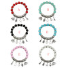 B-1013 High-quality natural opal crystal single-layer beaded retro silver bracelet exquisite ball  bracelet Jewerly for women