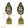 E-5658 Vintage Gold Alloy Jhumka Earrings Carved Flower Women Boho Bells Tassel Earring Indian Jewelry