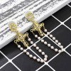 E-5659 Fashion Gold Pearl Rhinestone Cross Pendant Stud Earring For Women Ear Piercing Jewelry