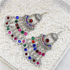 N-7334 Bohemian Jewelry Set Hollow Out Coin Tassel Necklace Earring Set Ethnic Ornament