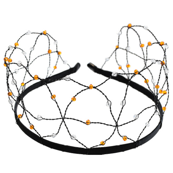 F-0728 Vintage Crystal Heads Buckle Mesh Bride Hairband Tiara Headpiece Wedding Hair Jewelry Accessories