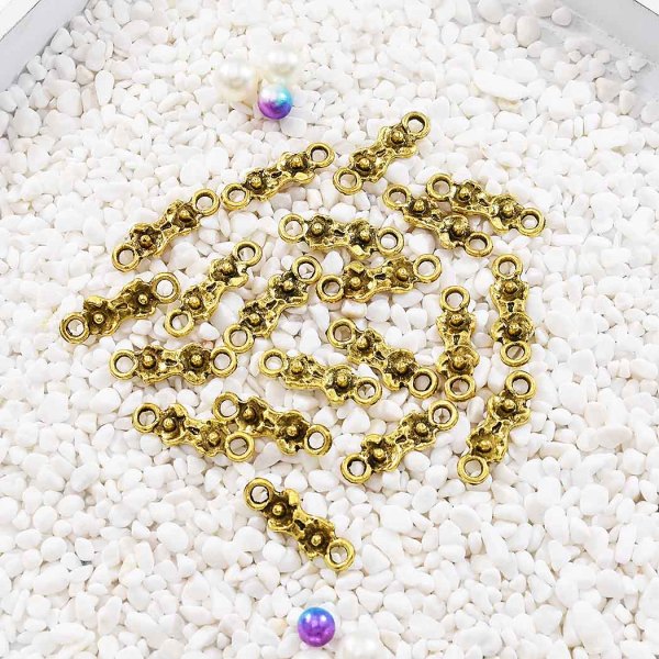 N-7335 20,50pcs/lot Gold Geometry with Flower Accessory For DIY Extender Chain Pendant Jewelry Accessory