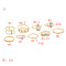 R-1518 3 Styles Retro Rhinestone Star Ring Set Hollow Carved Ring for Woman