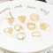 R-1519 3 Styles New Trendy Gold Rhinestone Pearl Ring Set Hollow Carved Ring for Woman Jewelry Gift