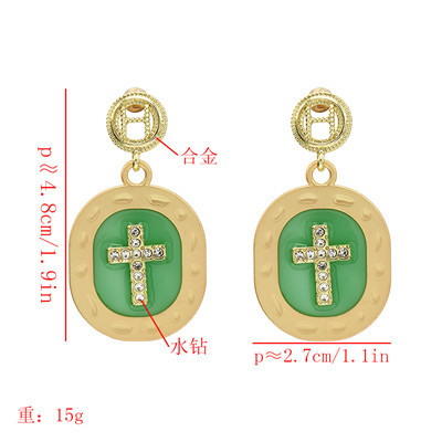 E-5666 Fashionable New Style Diamond Cross Earrings with Diamond Wedding Accessories