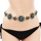 N-7228 * Bohemian Retro Ethnic Style Flower Waist Chain Belly Dance Dance Alloy Body Chain Accessories