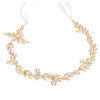 F-0508*1 Set Gold Metal Leaf Shape Headbands Hairpins Pearl Crystal Bridal Headpiece Wedding Hair Accessories