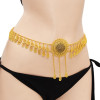 N-7252 * Summer Sale Long Gold Waist Chain Round Gold Belly Dance Waist Chain Lady Pendant Dance Accessories