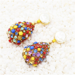 E-5421 Exaggerated Drop-Shaped Hollow Pendant Earrings Temperament Simple Earrings