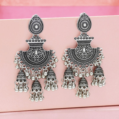 E-5289*  Bohemia vintage tassel earrings long bell pendant earrings women's travel souvenir jewelry