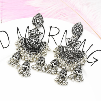 E-5289*  Bohemia vintage tassel earrings long bell pendant earrings women's travel souvenir jewelry