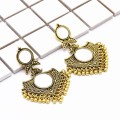 E-4981 * New Trendy Vintage Europe And America Ethnic Gold Silver Mirror Earrings for Women Jewelry