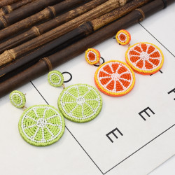 E-5364 Bohemian colored fruit beaded earrings ladies bead earring trend trendy beach accessories.