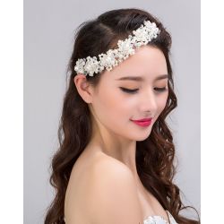 F-0536*Wedding headdress crystal handmade beaded bride imitation pearl flower shape hair accessories