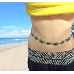 N-6983 European and American new fashion dance waist chain diamond belly dance beach leisure body chain.
