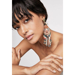 E-4937 Bohemian Bead Tassel Drop Earrings for Women Wedding Fringed Statement Earrings Party Gifts