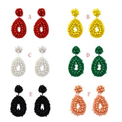 E-5288 * New Trendy Europe and America Exaggerate Colorful Rice Bead Earrings For Woman Jewelry Gift