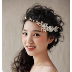 F-0525 Fashion Elegant Pearl Flower Leaf Headbands Bridal Headpiece Crowns Wedding Hair Accessories