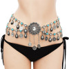 N-7298G N-7298S Europe and America decorated ethnic style alloy acrylic ladies long waist chain daily beach
