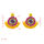 E-5293 Handmade Mizhu Devil Eye Exaggerated Fan-Shaped Tassel Stud Earrings