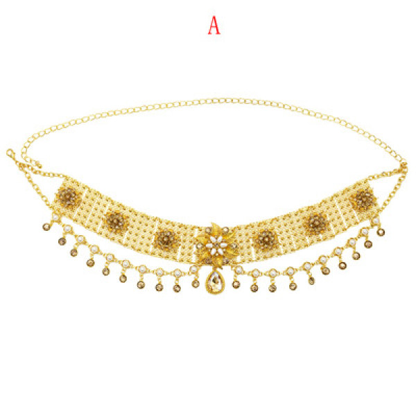 N-7317 Bohemian national style alloy waist chain ladies belly dance jewelry  pendant
