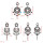 E-5323 Bohemian ethnic retro tassel earrings hollow long carved earrings geometric small lens earrings