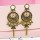 E-5323 Bohemian ethnic retro tassel earrings hollow long carved earrings geometric small lens earrings