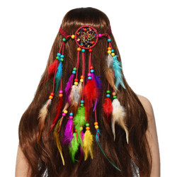 F-0660 * Ethnic Retro Long Feather Hairband Travel Simple Hair Accessory