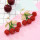 E-5670 sweet red cherry beaded earrings Fashionable transparent green leaf ball tassel fruit earrings models wild