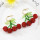 E-5670 sweet red cherry beaded earrings Fashionable transparent green leaf ball tassel fruit earrings models wild
