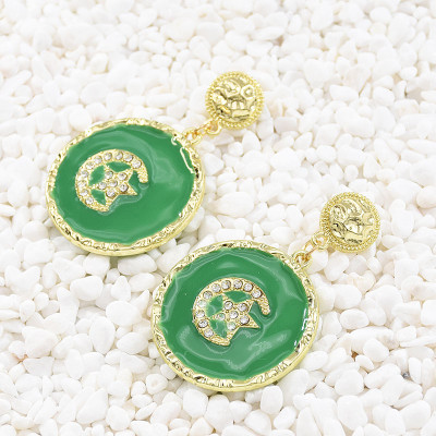 E-5674 Fashionable New 5 Colors Gold Alloy Rhinestone Earring Moon Star Earrings For Woman Jewelry