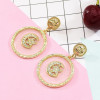 E-5674 Fashionable New 5 Colors Gold Alloy Rhinestone Earring Moon Star Earrings For Woman Jewelry