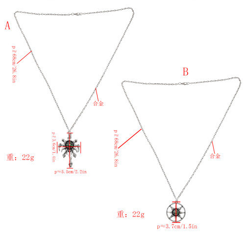 N-7340 New student domineering Axe hammer necklace men's clavicle chain wild Japan and South Korea jewelry gift tide compass long sweater chain