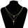 N-7341 Keys and Locks Two Golden Smooth Necklaces Couple Accessories