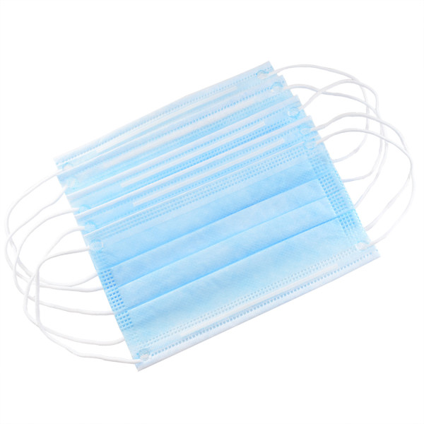 K-0010 Blue Earloop Pleated 3 Ply Disposable Protective Face Mask