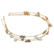 F-0734 Fashion 3pcs/Set Gold Starfish and Shell Style with Pearl Headband Hair Jewelry Accessories