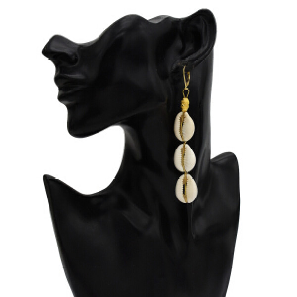 E-5679 Summer Beach Shell Earrings for Women Bohemian Gold Metal Drop Earring Party Jewelry