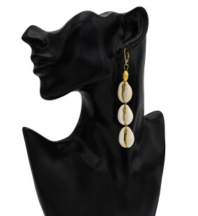E-5679 Summer Beach Shell Earrings for Women Bohemian Gold Metal Drop Earring Party Jewelry