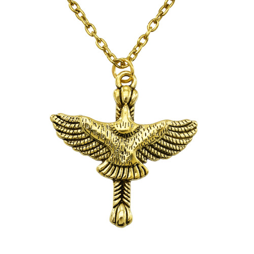 N-7346 Vintage Fashion Gold silver Metal Eagle cross Pattern Punk necklace Jewelry